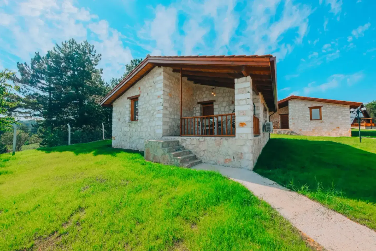 Authentic stone house exterior